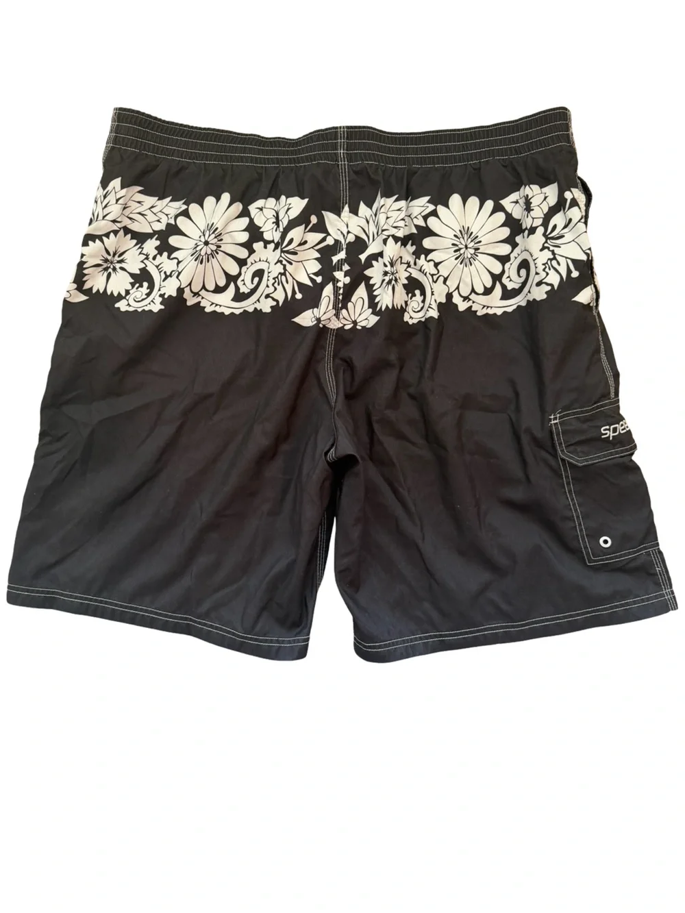 Speedo Floral Swim Trunks Black White XXL